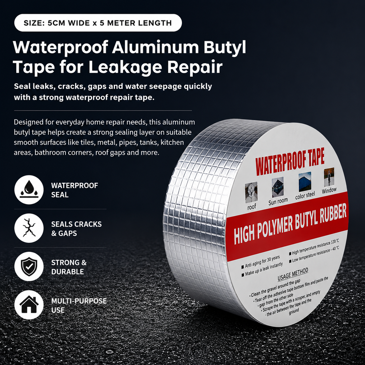 Waterproof Butyl Tape for Leakage Repair